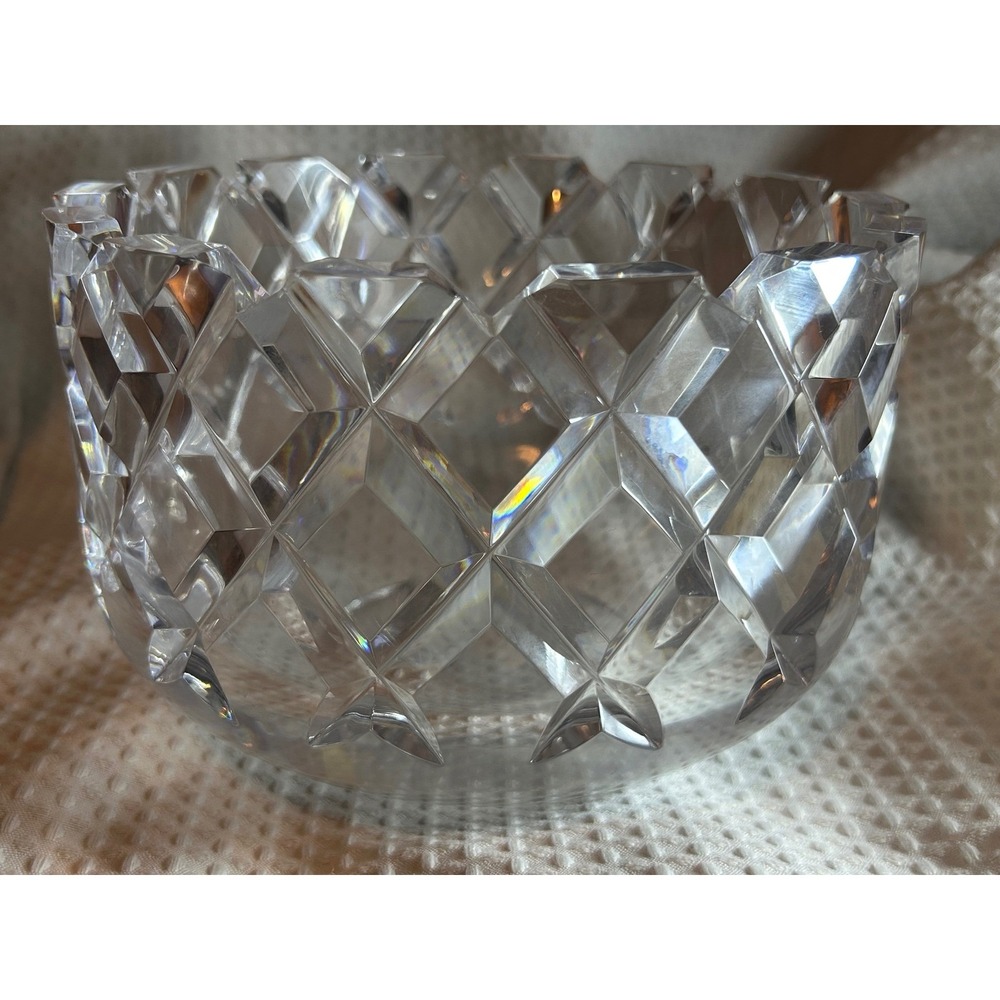Orrefors Sofiero Crystal Bowl Vintage Gunnar Cyren Scandinavian Glass Swedish